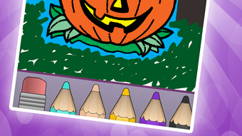 Kids coloring book halloween