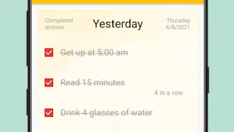 Daily Habit or Actions tracker