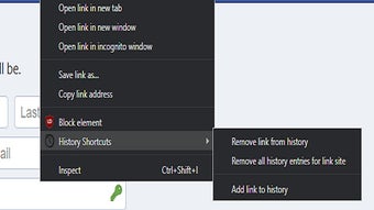 Link History Shortcuts