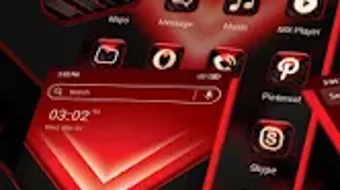 Red Black Tech Launcher Theme