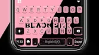 Black Pink Simple Keyboard Bac