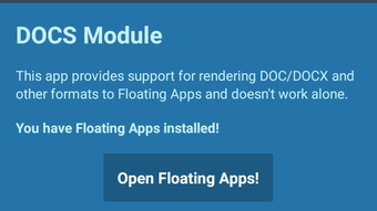 Floating Apps - DOCS Module