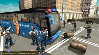 US Police Bus Prisoner Transport City Shooter Game