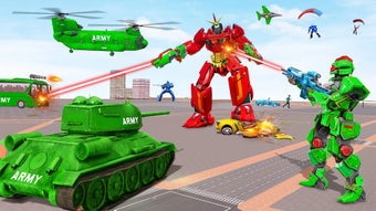 Army Bus Robot Car Game 3d