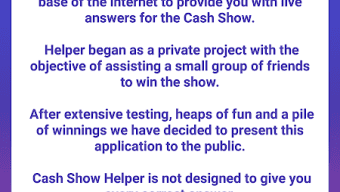 Cash Show Helper