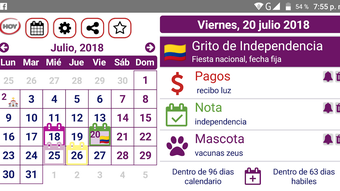 Calendario Festivos Colombia 2021 2022 con Widget