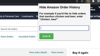 Hide Items From Amazon Order History