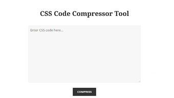 CSS Code Compressor Tool