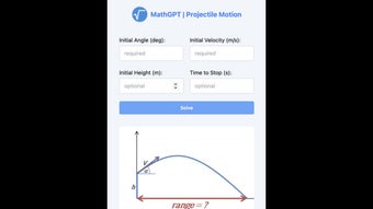 Projectile Motion Calculator and Solver | MathGPT