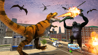 Gorilla Fighting Dinosaur Game