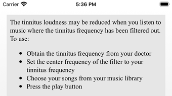 Tinnitus Music Player