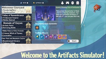 Genshin Wish Sim: Artifacts