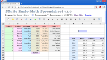 SSuite Basic-Math Spreadsheet