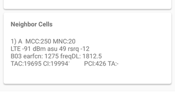 Sim Cell Info