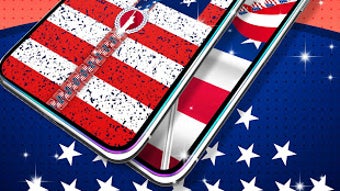 USA flag zipper lock screen