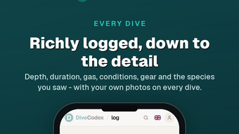 DiveCodex: Track your dives. Share your underwater world.