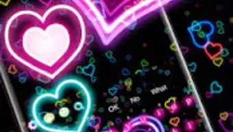 3D Neon Hearts Keyboard