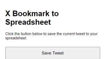 X Bookmark to Spreadsheet