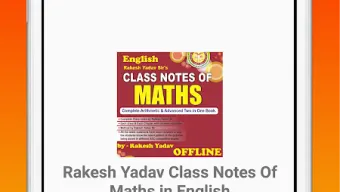 Rakesh Yadav Class Notes of Mathematics in English
