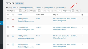 WooCommerce Filter Orders by Product