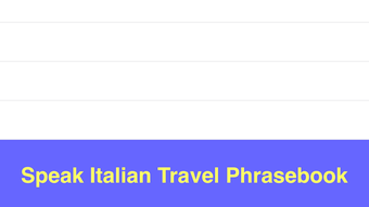 Speak Italian Phrasebook Lite