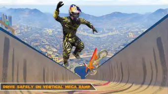 Vertical Mega Ramp Bike Stunt Racing
