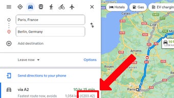 Cost of driving in Google Maps