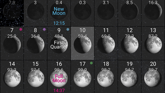 Simple Moon Phase Calendar