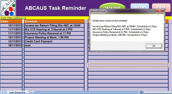 ABCAUS Excel Task Reminder