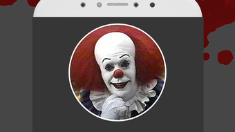 Video call from bad clown - creepy vid simulated