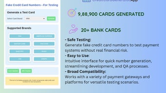 Fake Credit Card Numbers - For Testing