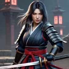 Samurai Girl Assassin Fighting