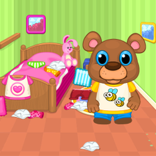 Happy Bear: Cleaning the house