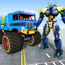 US Police Monster Truck Transform Robot War Games