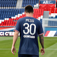 Download Messi PSG Blue Kit Wallpaper