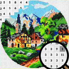 Cross Stitch Picture-Landscape Coloring