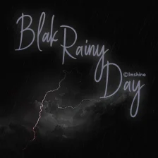 임샤인 블랙 레이니 데이 카카오톡 테마 Black Rainy Day