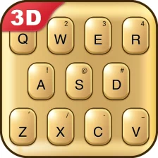 3D Golden Glitter Keyboard Theme