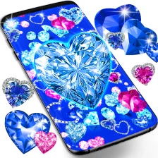 Blue hearts diamonds wallpaper