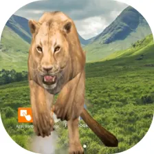 Lion attack crack screen simul