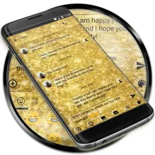 SMS Messages Glitter Gold Glass Theme