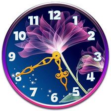 Neon Flowers Clock