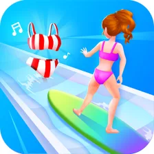 Hotties Surfer - Music Race 3D