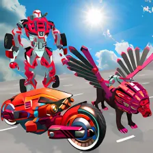 Flying Lion Robot Transform: Robot Shooting Games