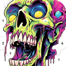 Skull Color by number Offline