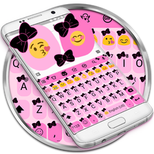 Emoji Keyboard Bow Pink Black
