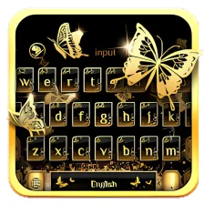Gold Butterflies Keyboard Theme