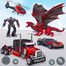 Dragon Robot Police Truck Game