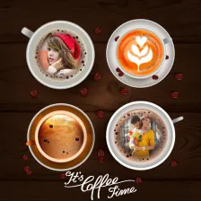 Coffee Cup Dual Photo Frame