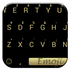 Emoji Keyboard Flat Black Gold
